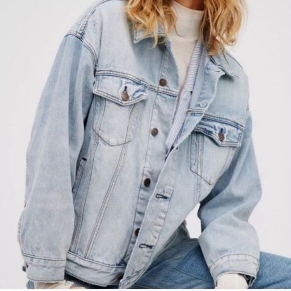 Free people jeans jacket size XS oversized impeccable paisley - Picture 14 of 17